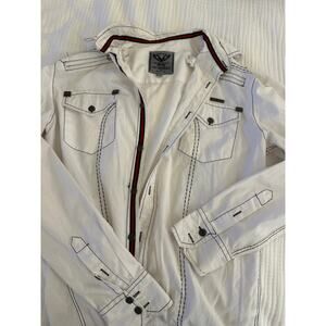 El General Size Small White Buttondown Shirt w/ Contrast Stitching Western Rodeo